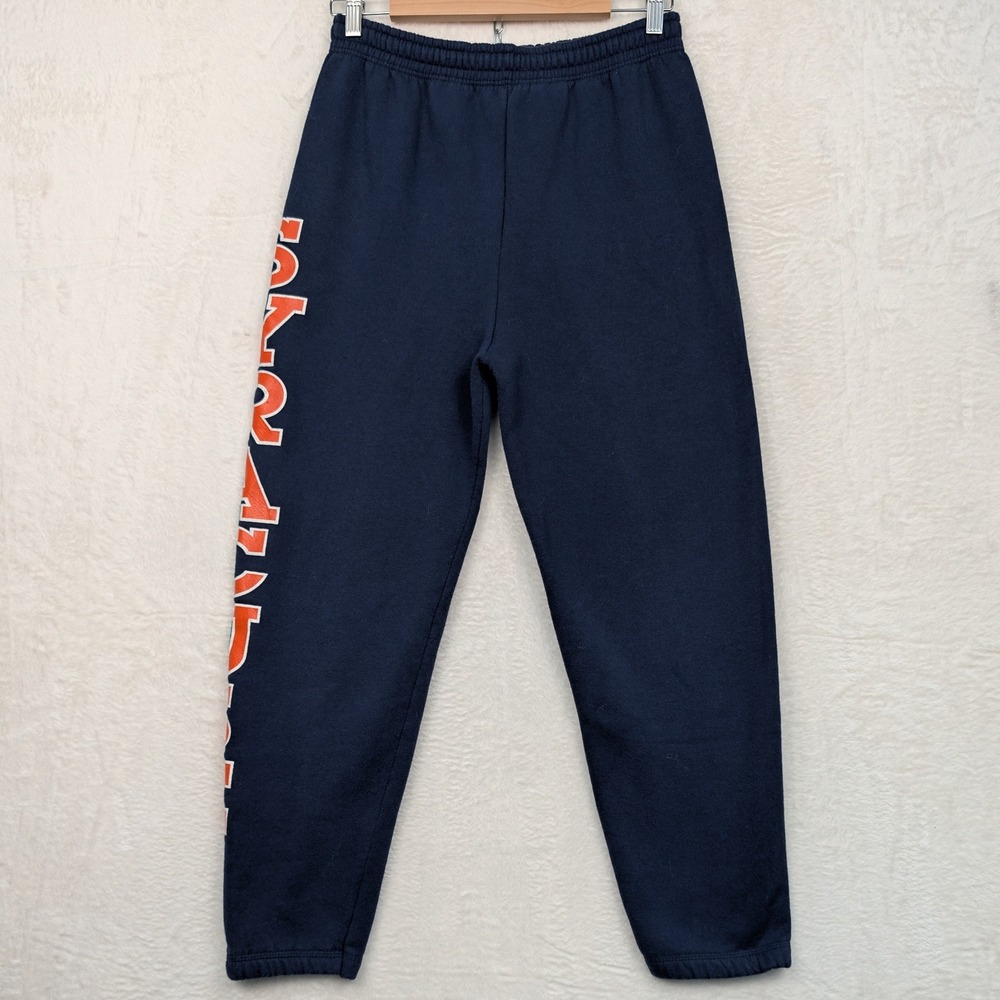 VTG Syracuse University Sweatpants Men's M Navy Fleece NCAA Orange Leg Print 90s